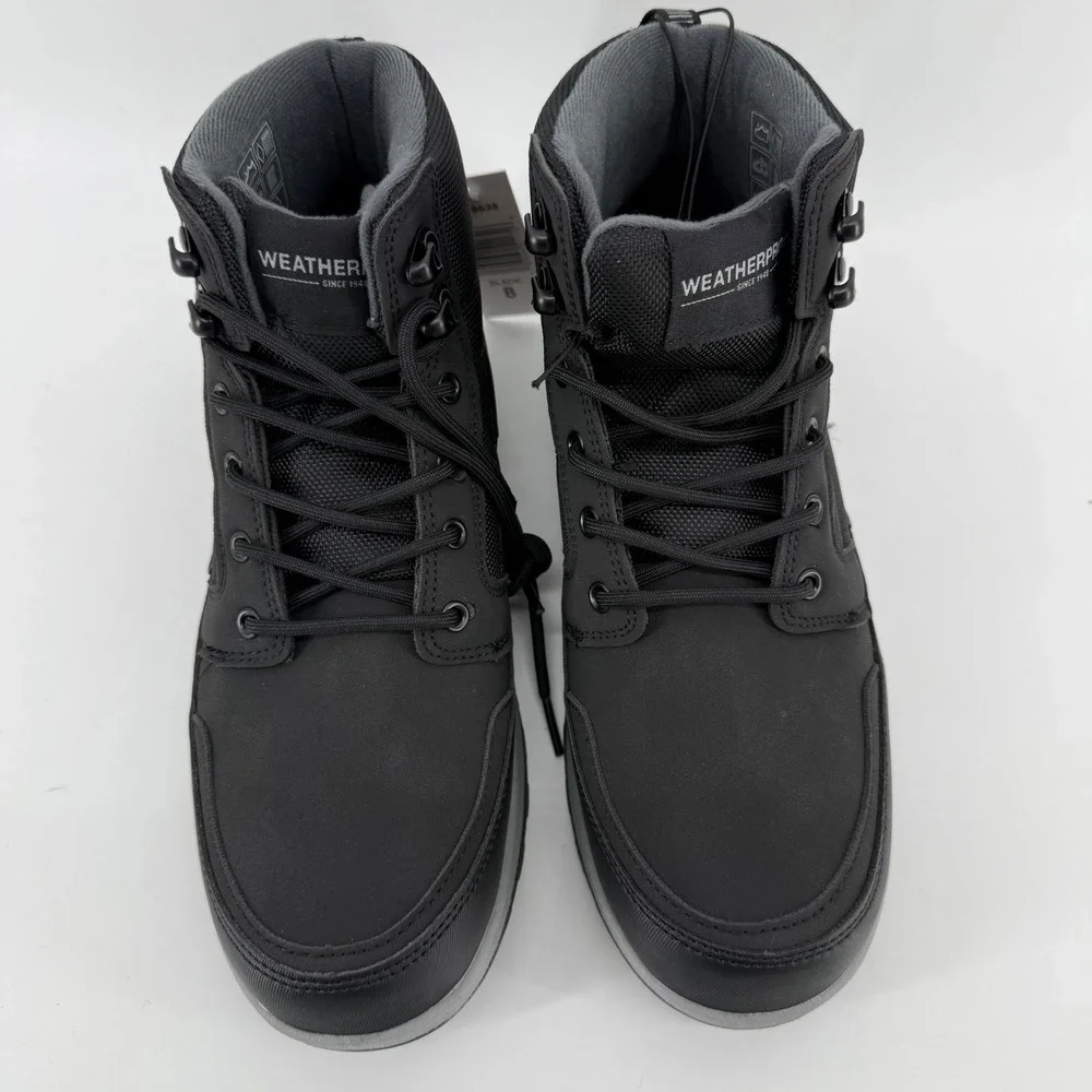 Weatherproof Jenkins Mens 8 Black Hiking‎ Casual Boots Memory Foam 1899638